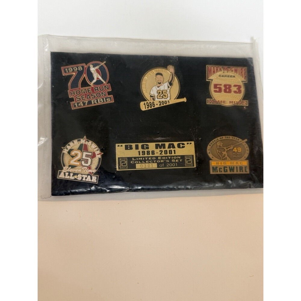 1986-2001 "Big Mac" Mark McGwire Pin Set 301/2001 by Peter David Baseball MLB
